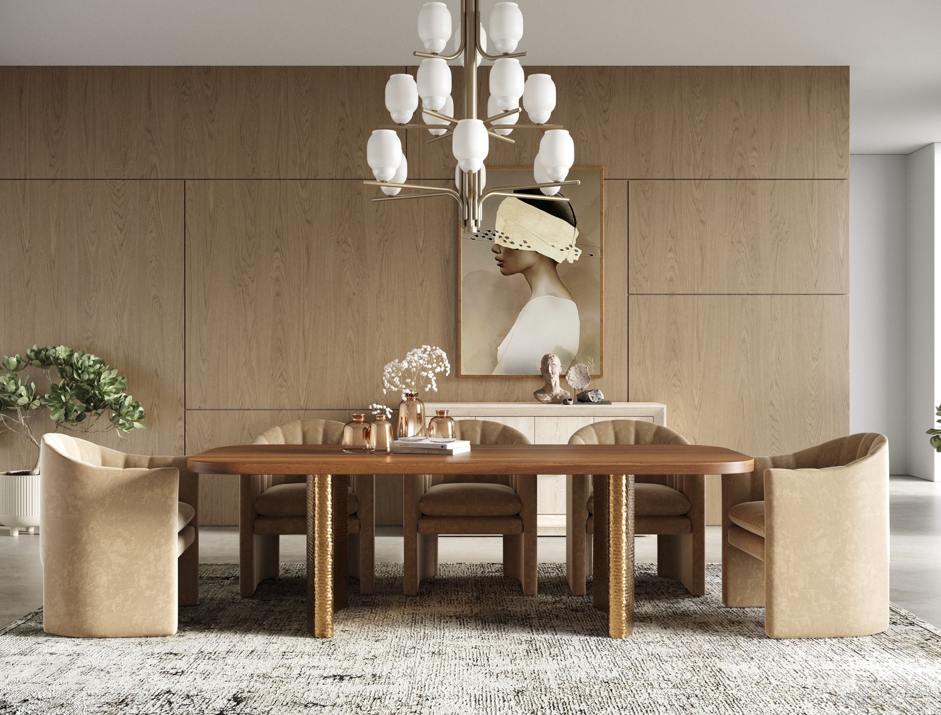 Modrest Danube - Modern Beige Fabric Dining Chair