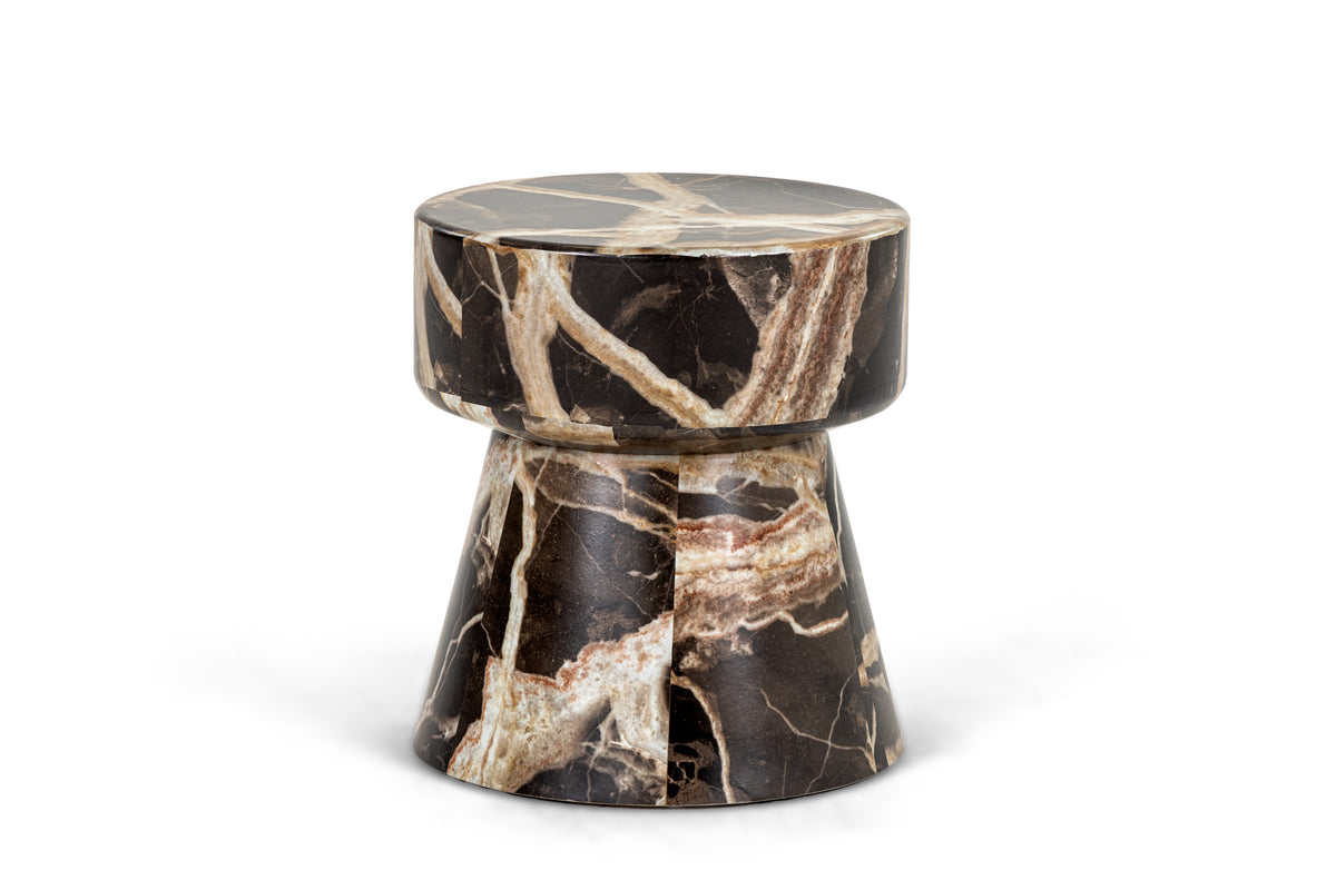 Marlow - Modern Faux Marble End Table Set
