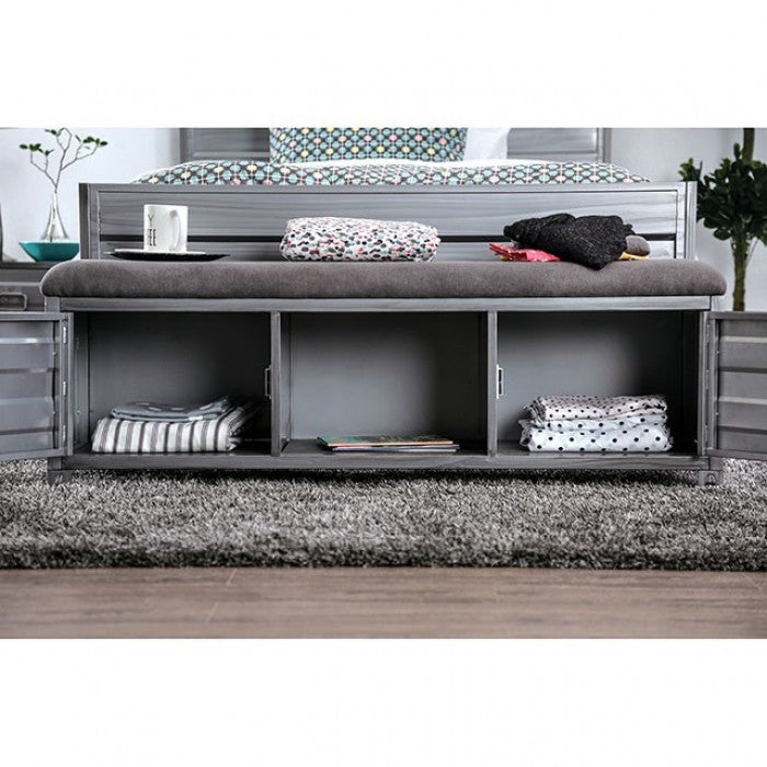 Mccredmond Hand-Brushed Silver Bench