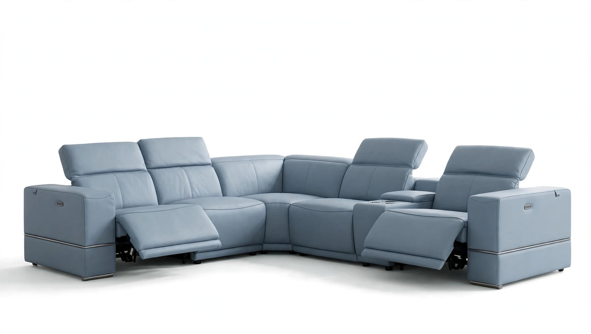 Franco Azure Power Reclining Sectional