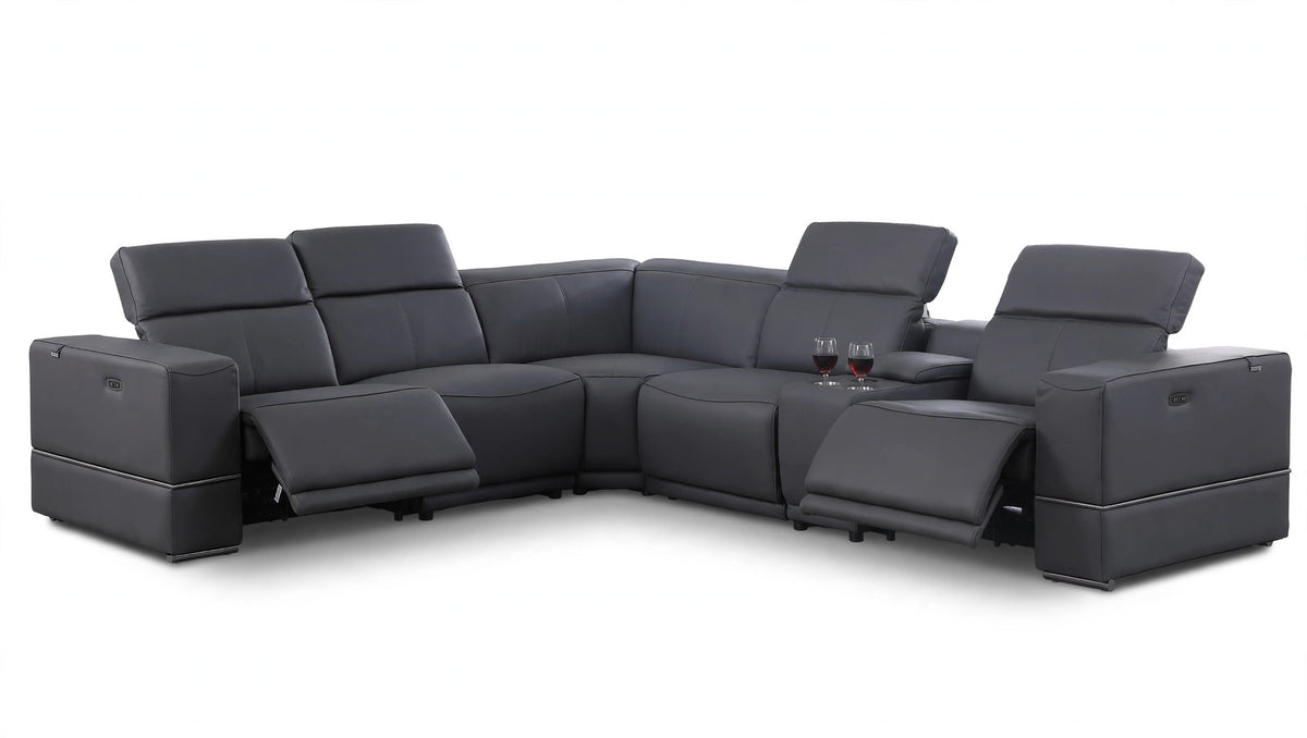 Franco Charcoal Power Reclining Sectional