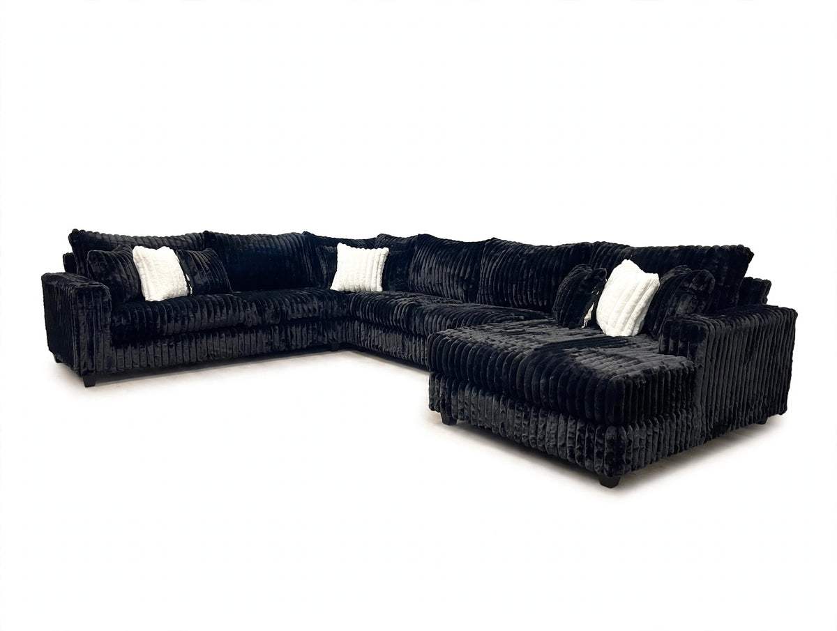 Onyx Plush 4-Piece Oversized Corduroy Sectional