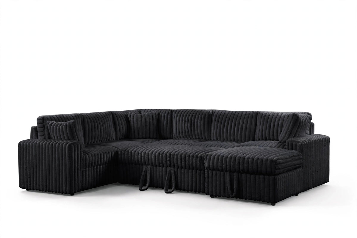 Onyx Ever Corduroy Sectional with Pull-Out Bed
