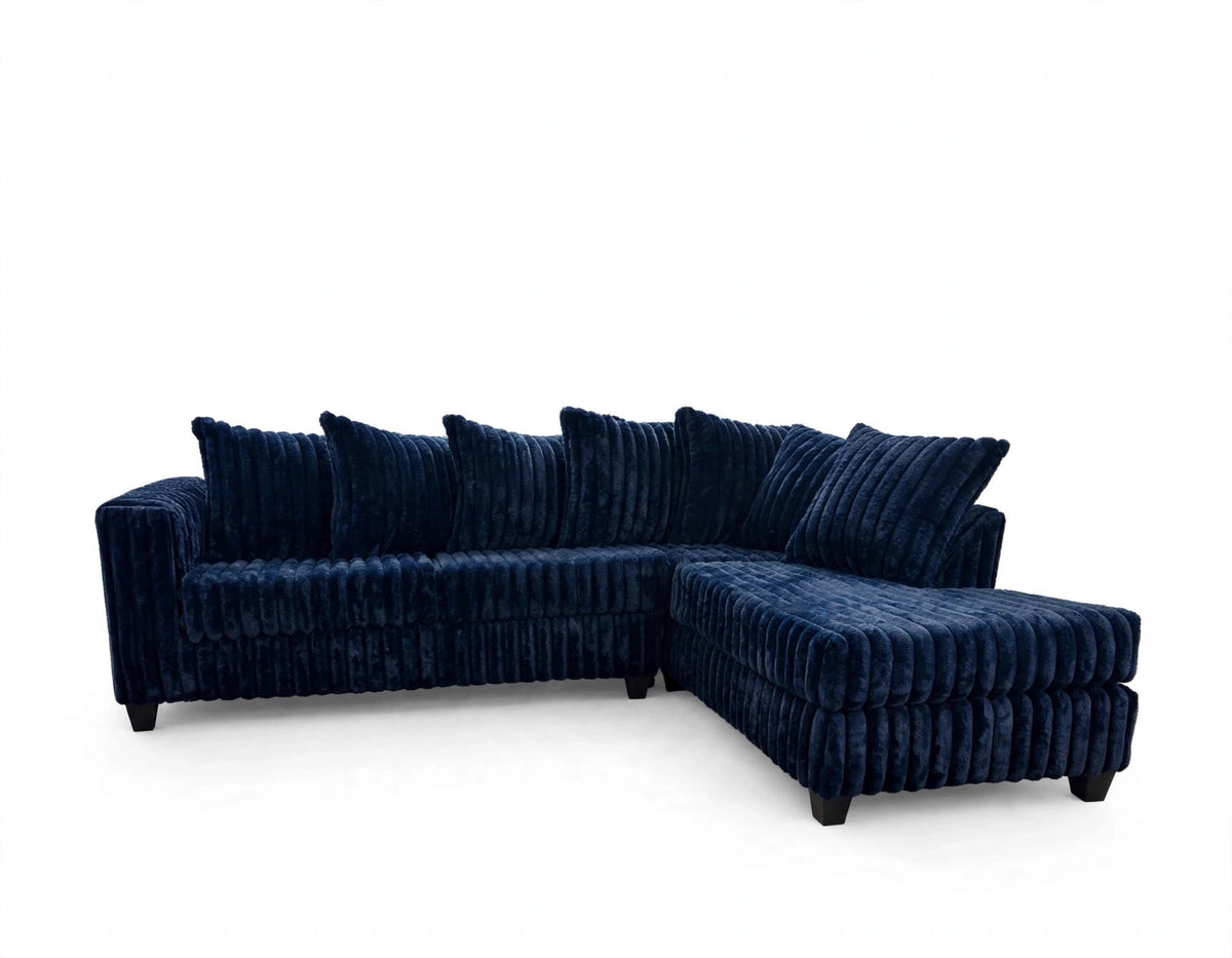 Navy Line Corduroy Sectional