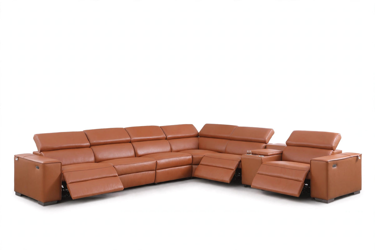 Picasso Caramel Grand Power Reclining Sectional