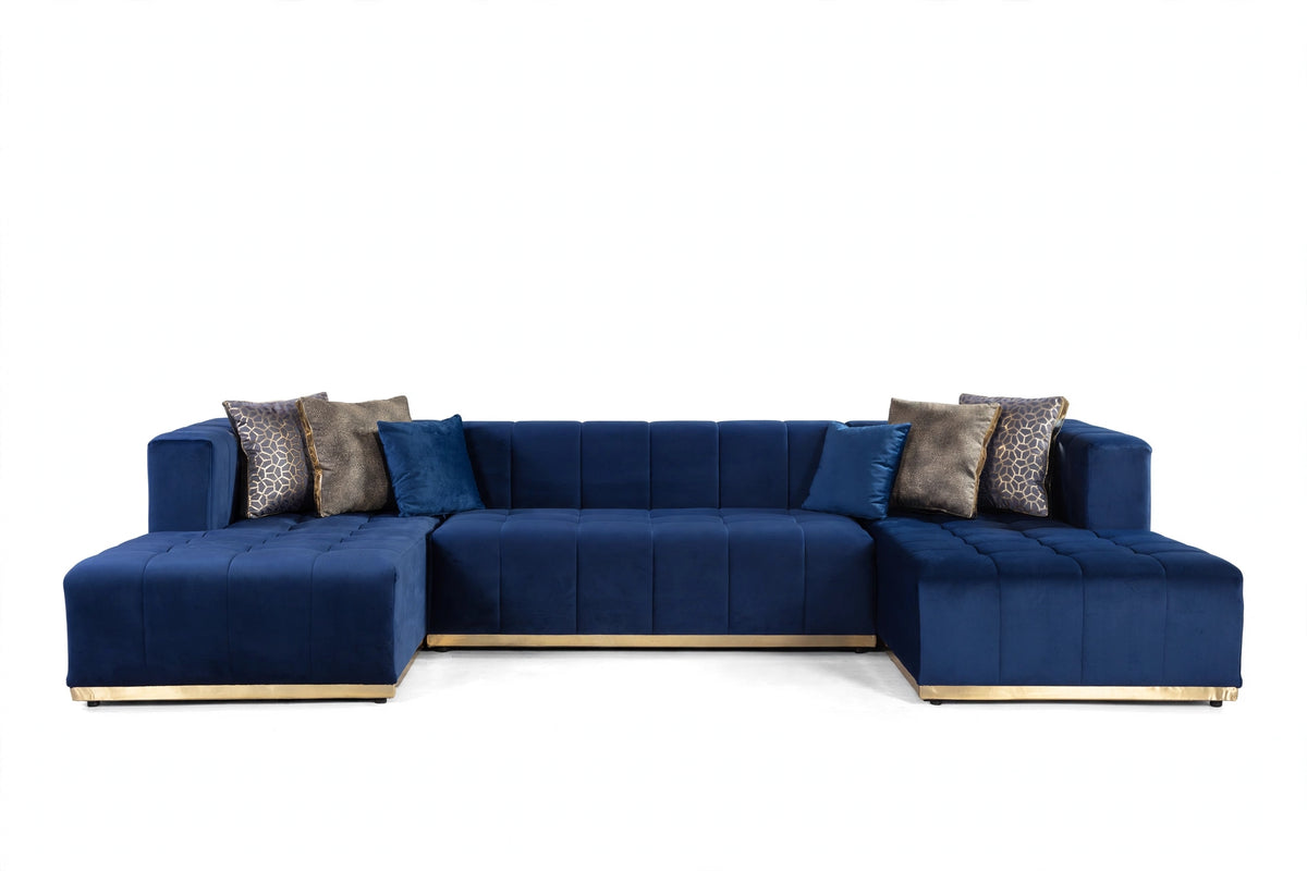 Prestige Midnight Velvet Double Chaise Sectional