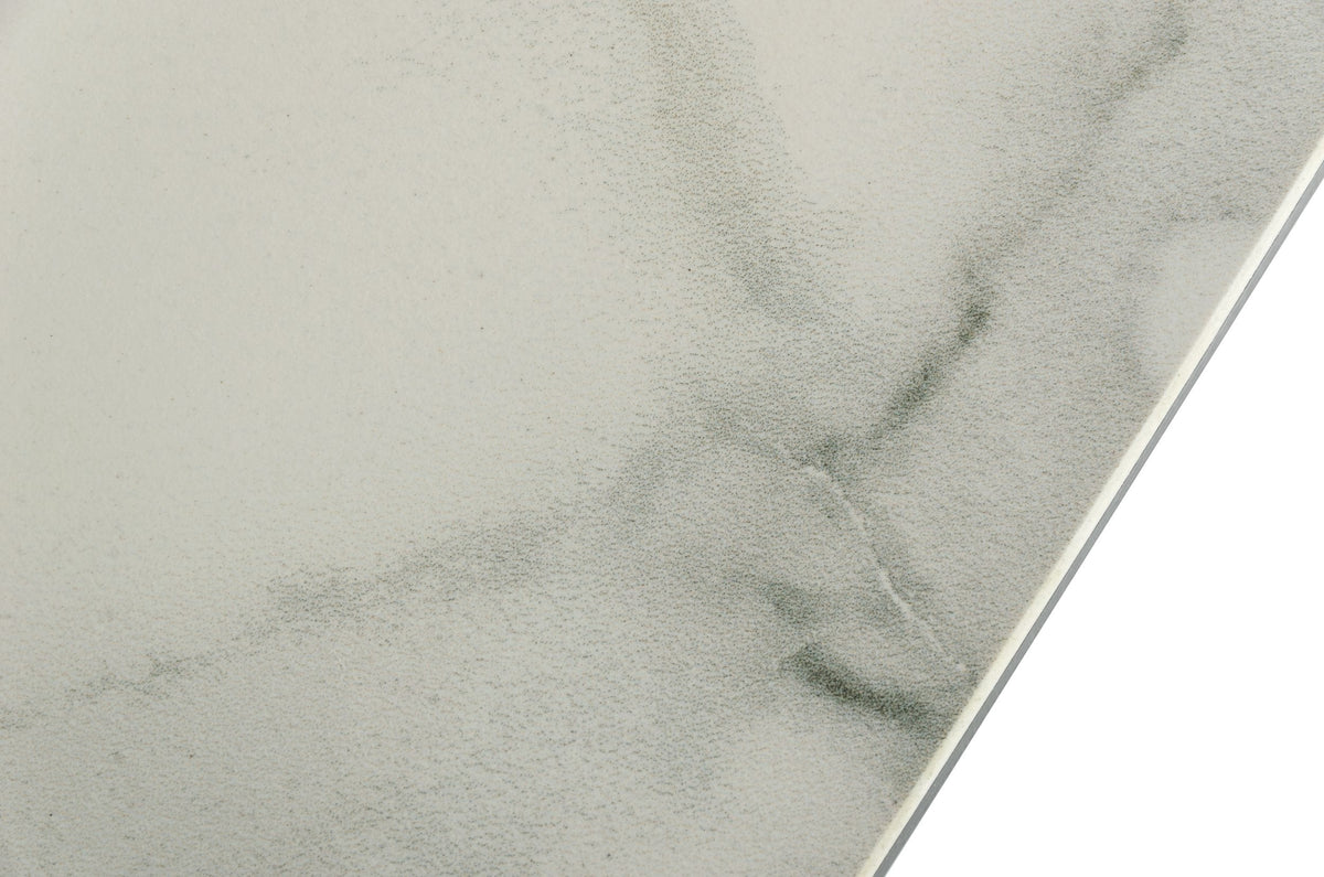 Melanie - Modern White Ceramic & Brushed Brown Dining Table