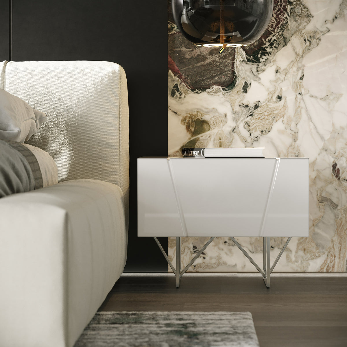 Chrysler Modern White Nightstand