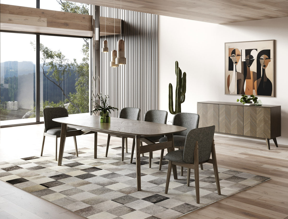 Costello - Mid-Century Modern Wenge Dining Table + 8 Chairs Set - original 1