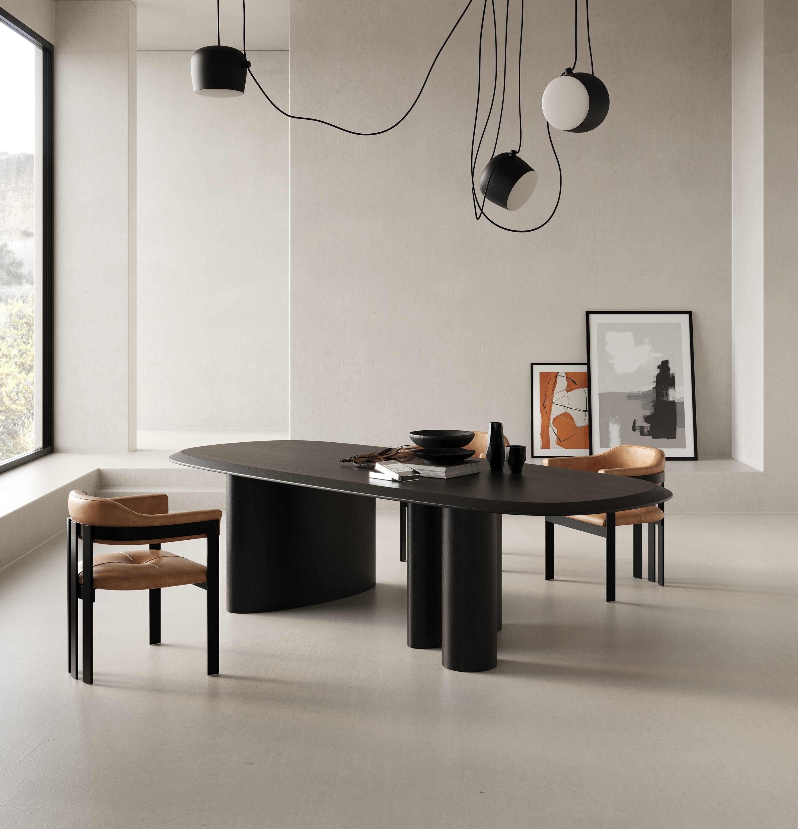 Modrest Summit - Modern 118" Black Ash Dining Table