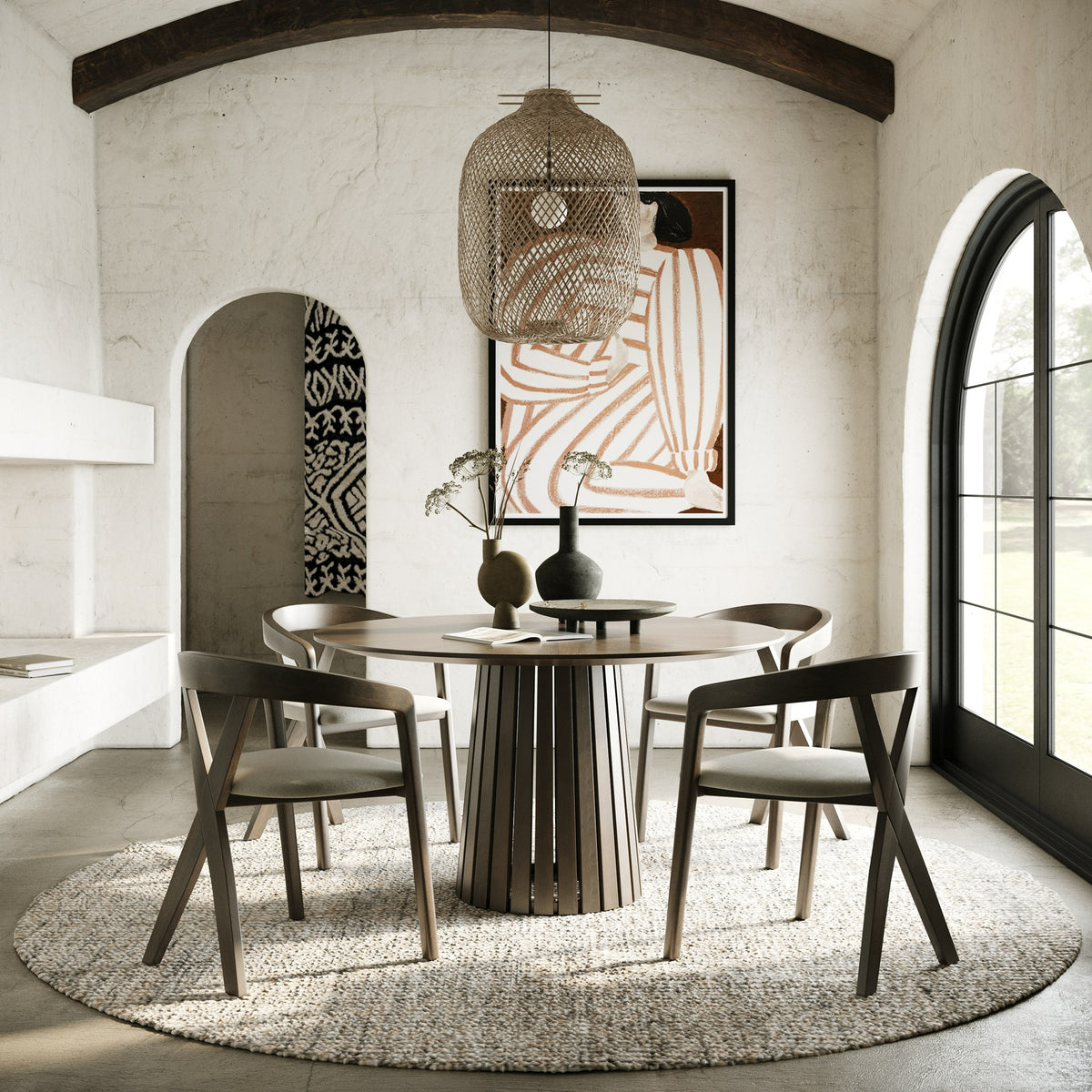 Weiss - Mid-Century Modern Wenge Round Dining Table - original 2