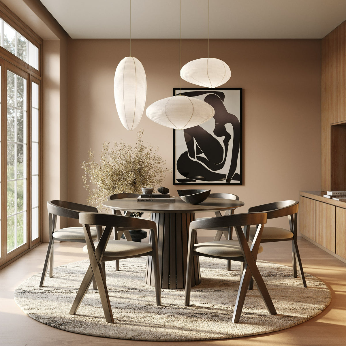 Weiss - Mid-Century Modern Wenge Round Dining Table - original 1