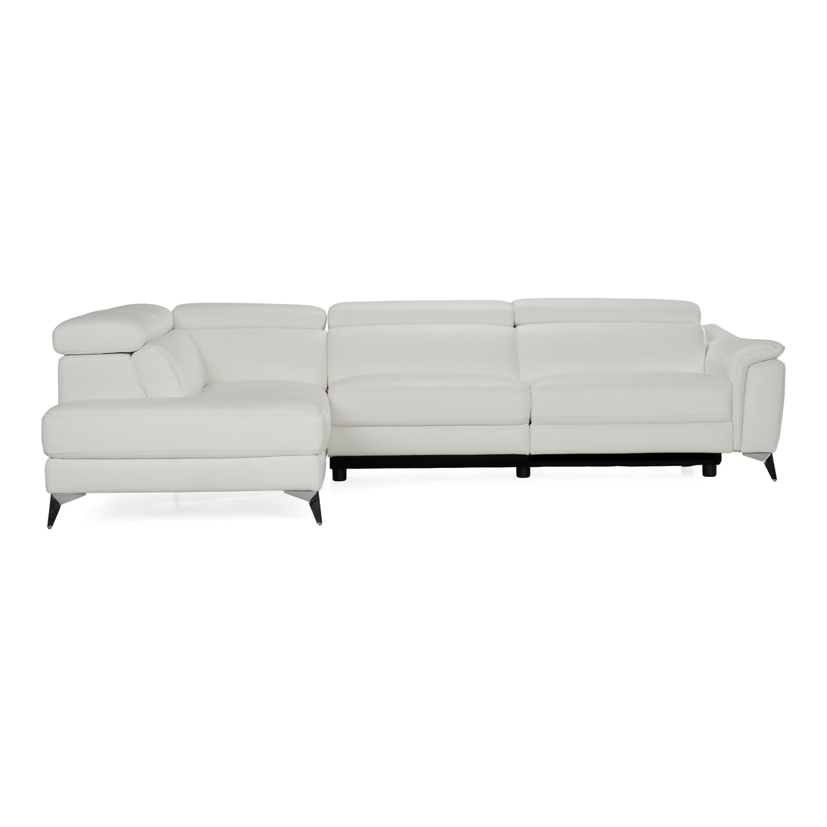 Monte Carlo - Italian Modern White Leather Left Facing Sectional Sofa - original 1