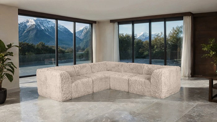 Nappi Taupe Compressed Foam 5-Piece Corner Sectional
