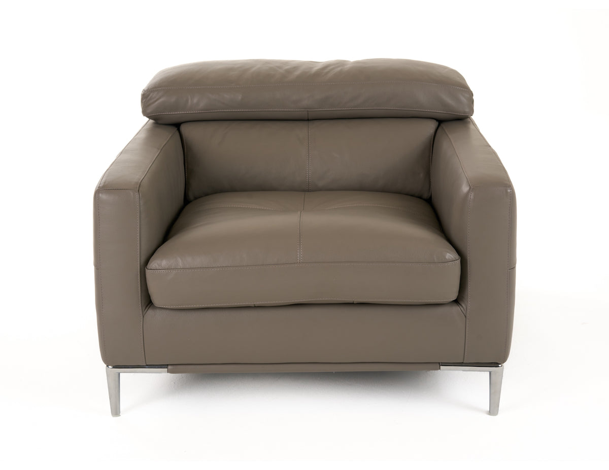 Natalia - Modern Dark Grey Leather Chair