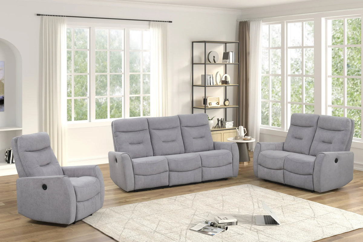 Nina Gray 3-Piece Power Reclining Set