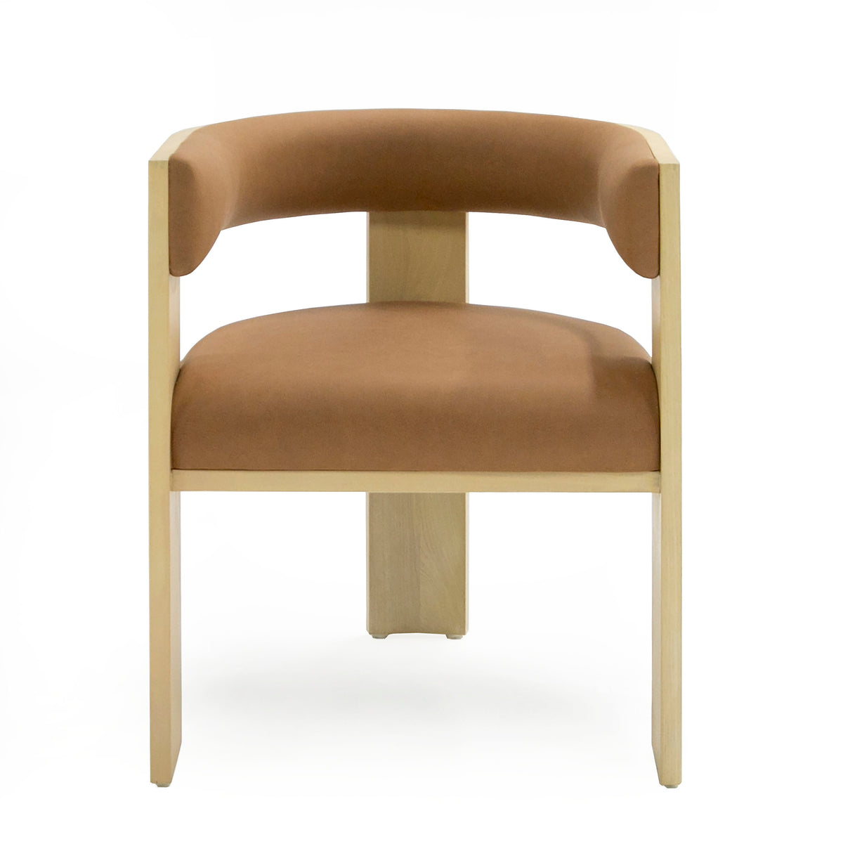 Osaka - Modern Natural Ash + Rust Fabric Dining Chair