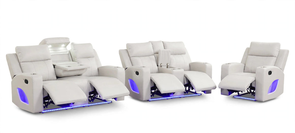 Dune Summit Reclining Sofa, Loveseat & Chair Set - full 3-piece set studio shot