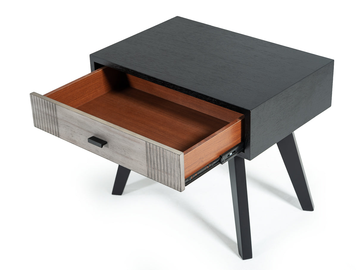 Nova Domus Panther Contemporary Grey & Black Nightstand