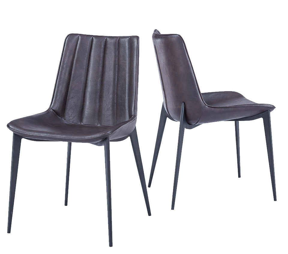Peoria - Modern Brown & Black Dining Chair (Set of 2)