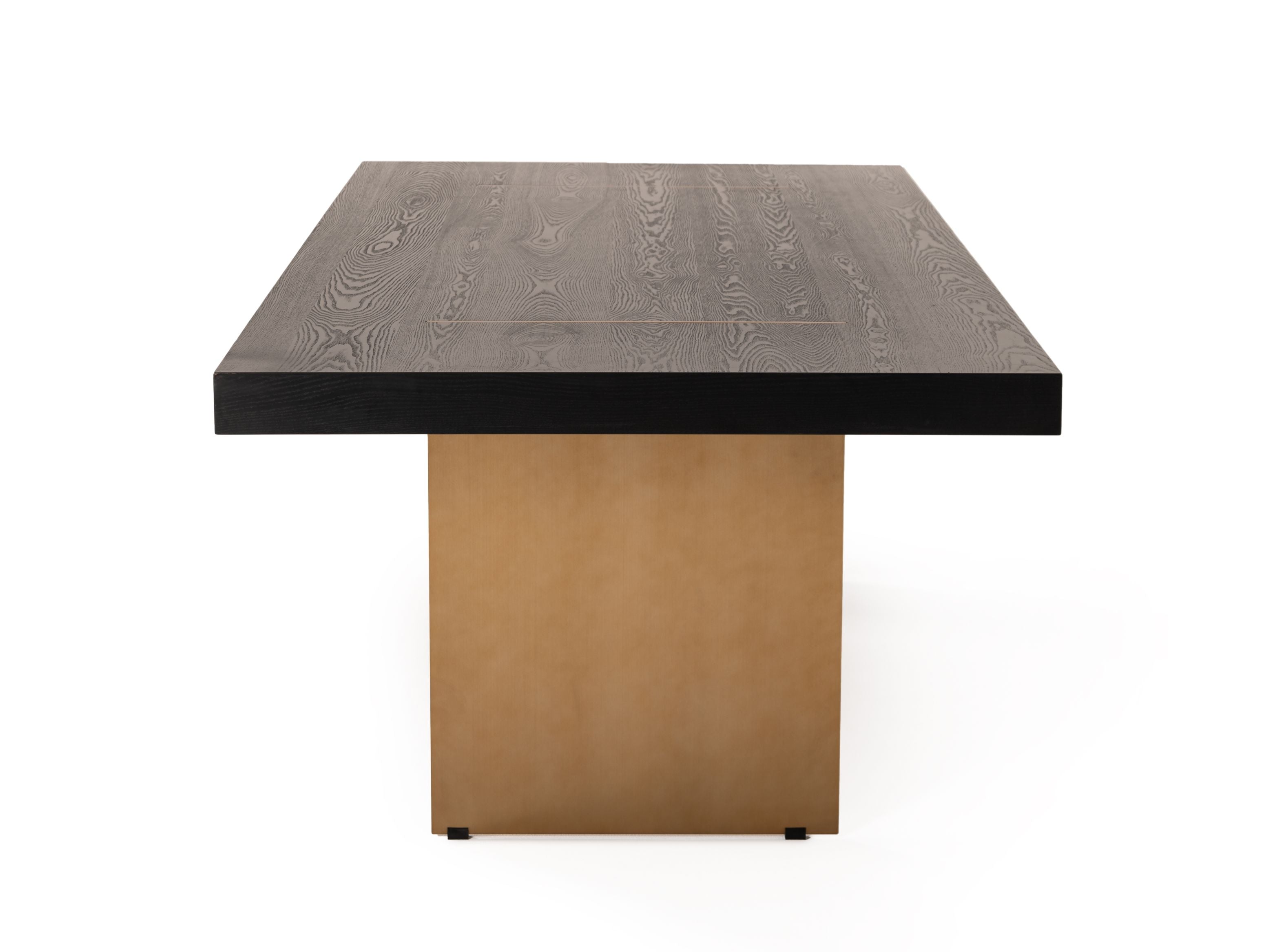 Modrest Perret - Large Glam Black Ash + Brushed Brass Dining Table