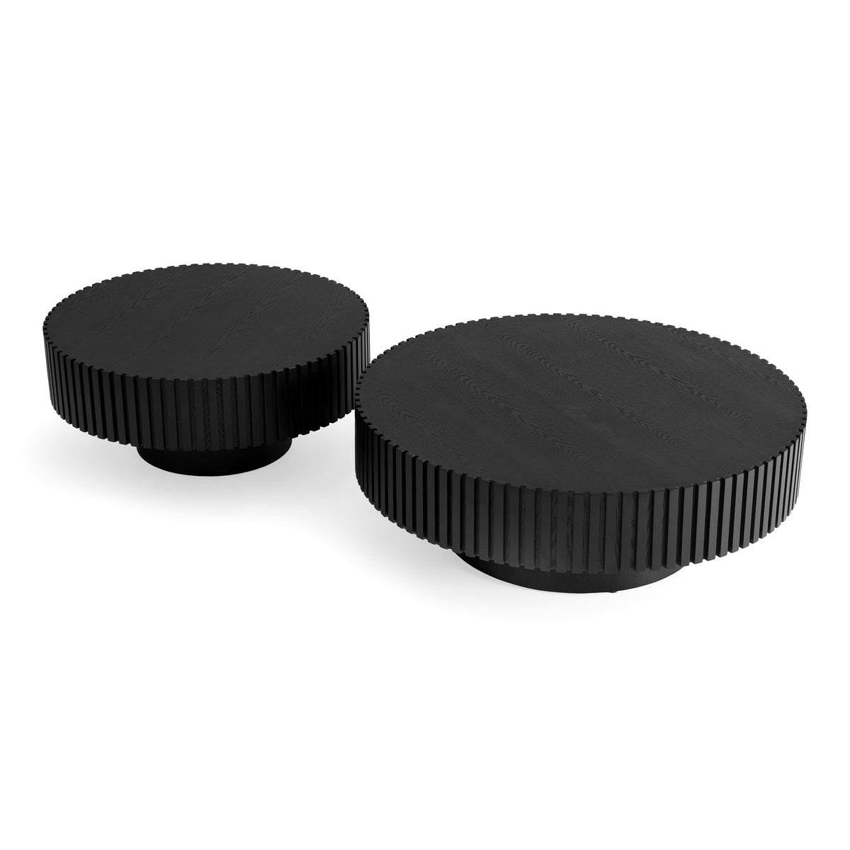 Pierre - Modern Black Ash Round Coffee Table Set - original 1