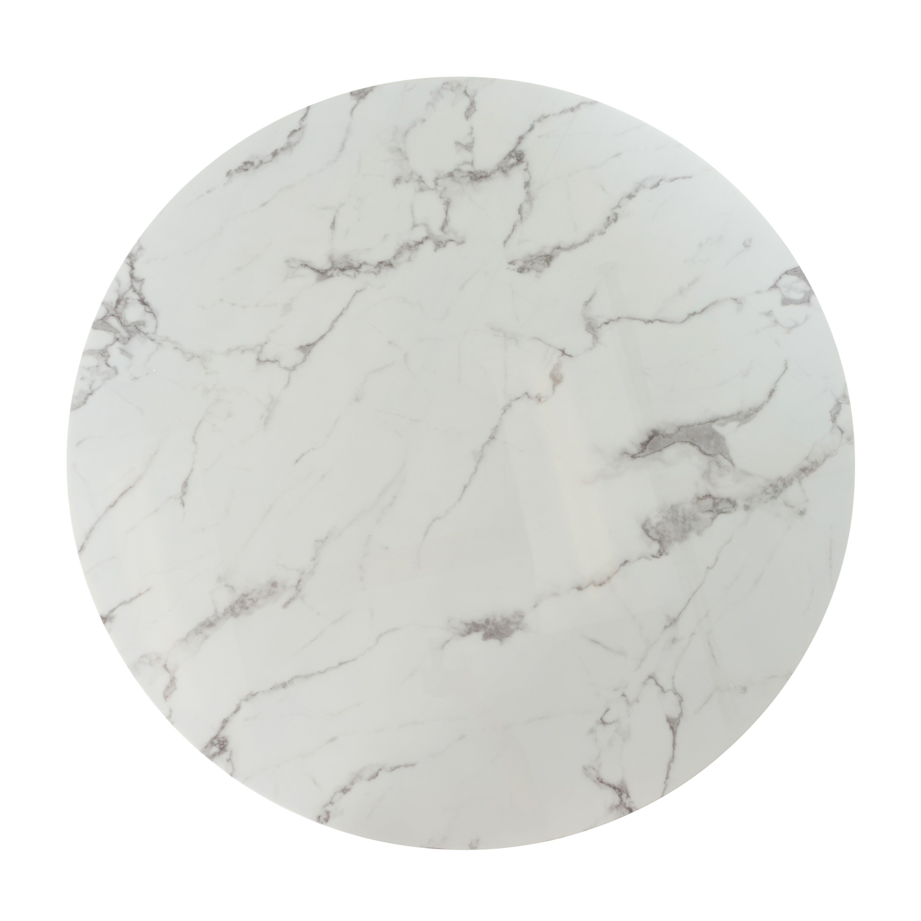 Modrest Potter - White Marble & Gold Stainless Steel Round Dining Table