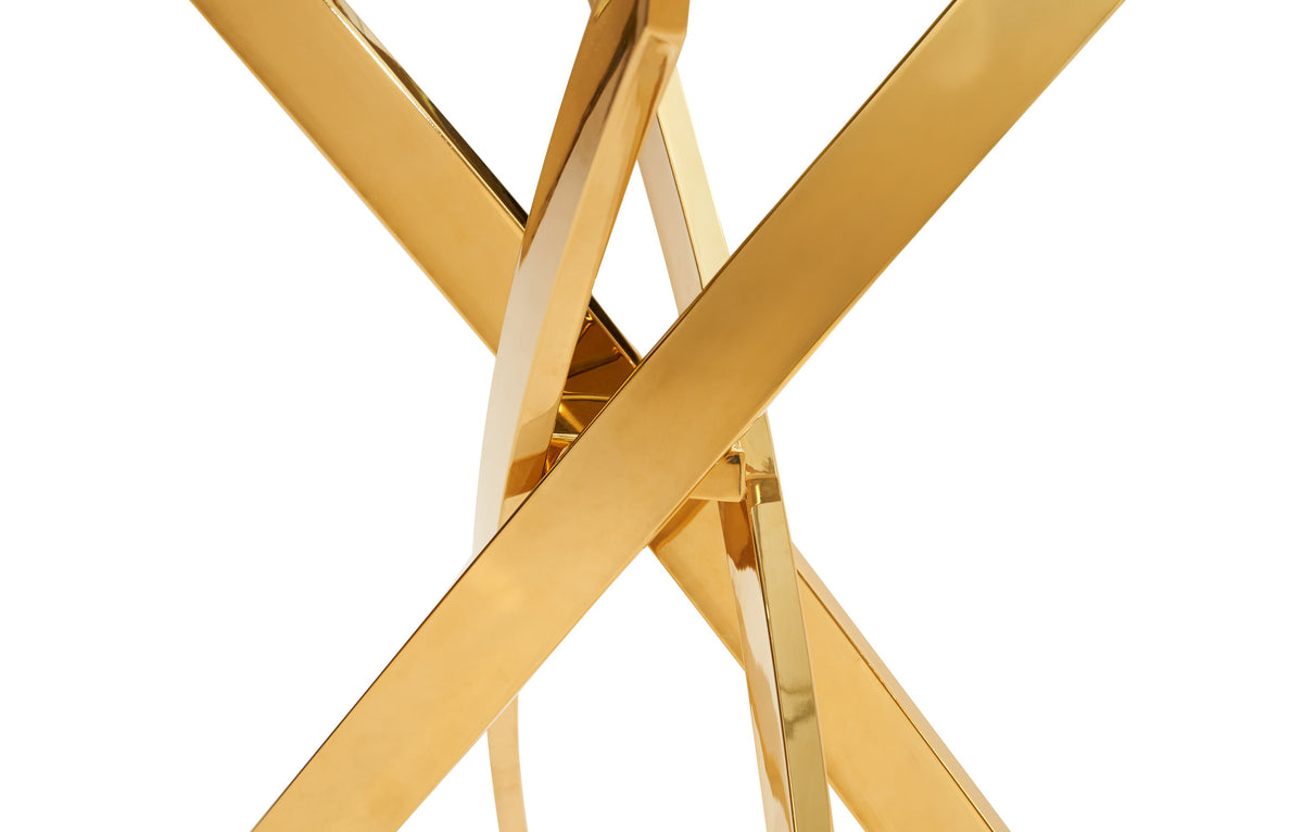 Pyrite Modern Glass and Gold Console Table