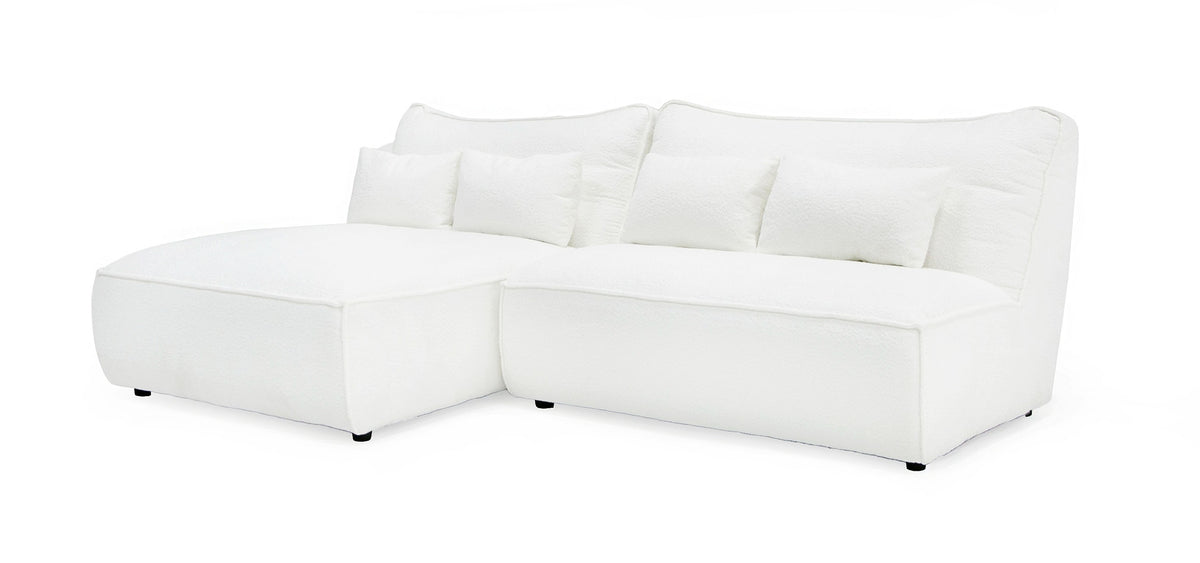Racine - Modern White Fabric Modular Sectional Sofa