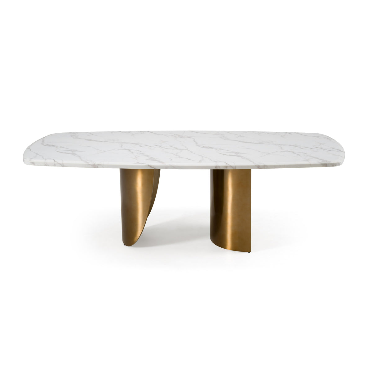 Reynold - Glam Faux Marble + Gold Stainless Steel 94-Inch Dining Table