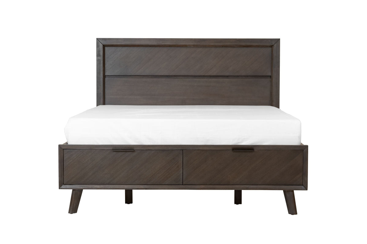 Roger - Eastern King Mid-century Acacia Bed
