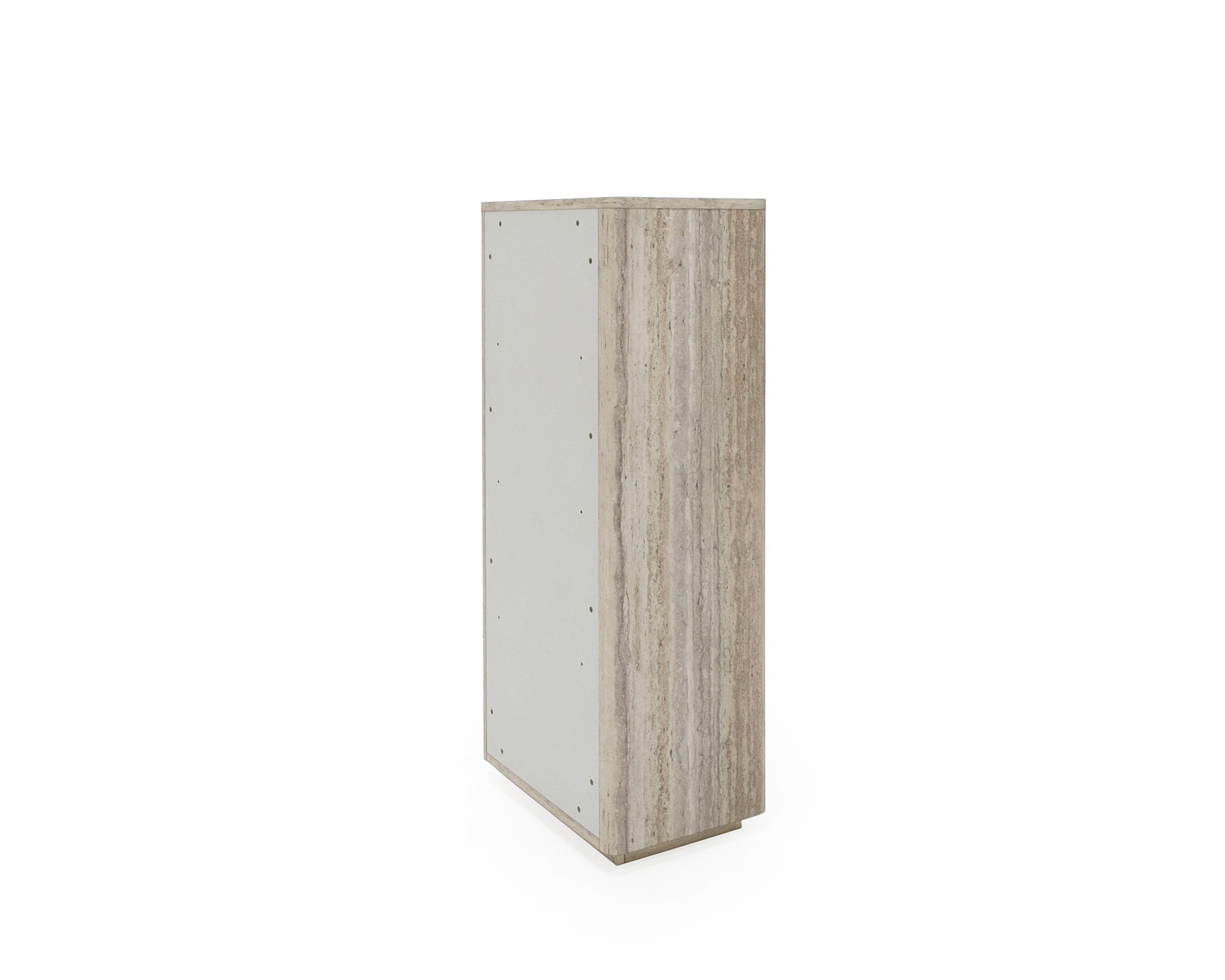 Nova Domus Roma - Modern Faux Travertine + Gold Bookcase