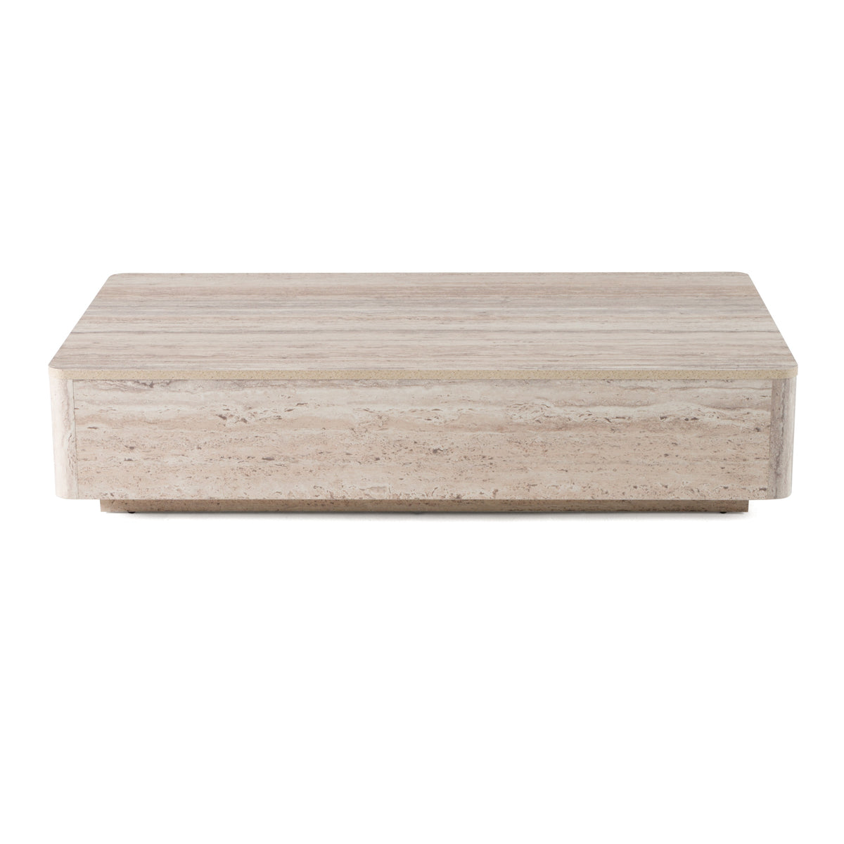 Roma - Modern Faux Travertine Rectangular Coffee Table