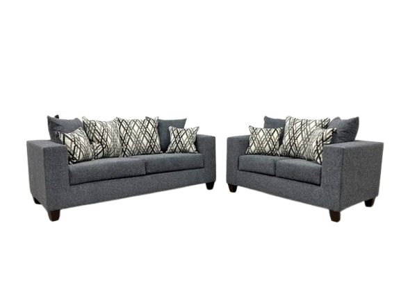110 - Steel Sofa & Loveseat