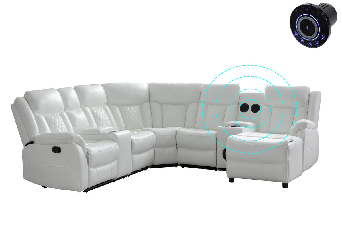 Alabaster Ivory Power Reclining Sectional