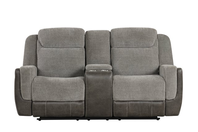 Charcoal Lisette Reclining Sofa, Loveseat & Chair Set - manufacturer photo