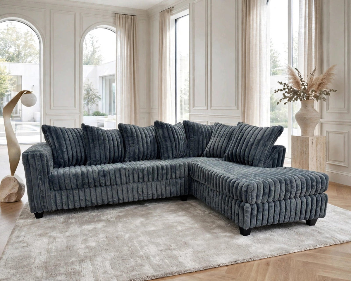 Charcoal Line Corduroy Sectional