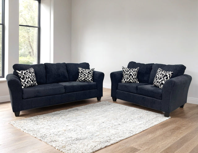 210 BLACK - 2PC Sofa and Loveseat Set