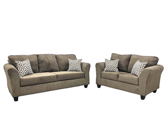 210 BROWN - 2PC Sofa and Loveseat Set