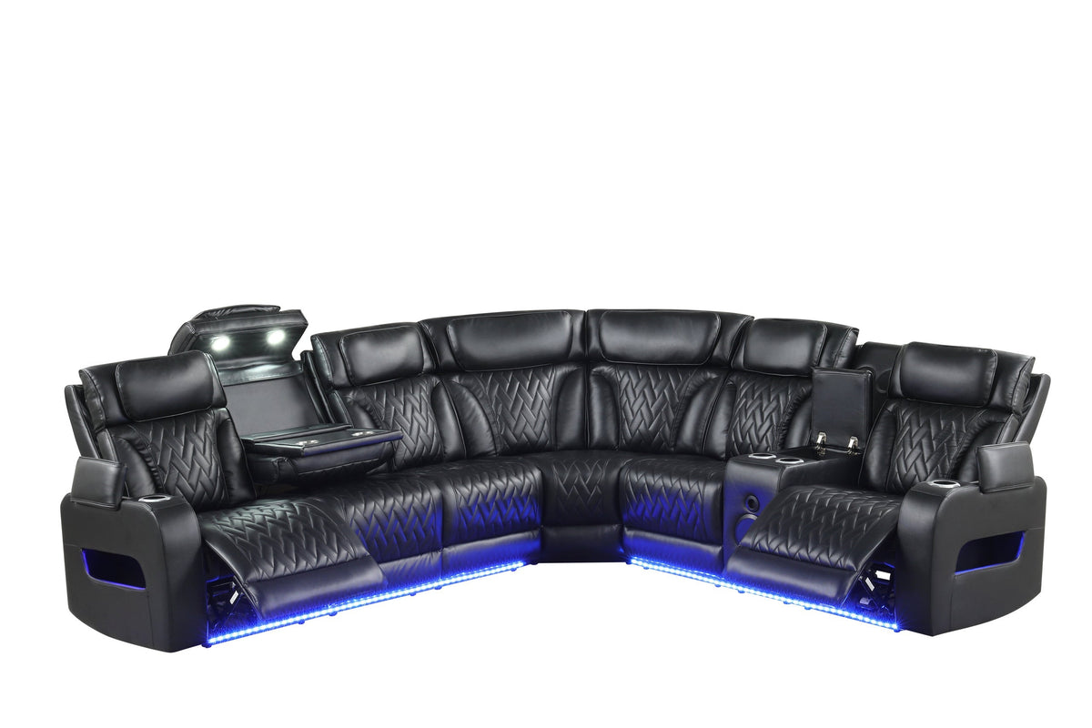 Barcelona Black Power Reclining Sectional