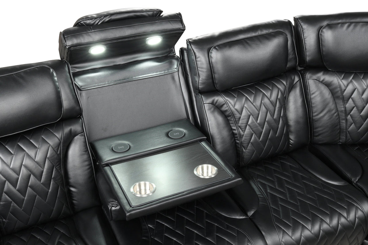 Barcelona Black Power Reclining Sectional