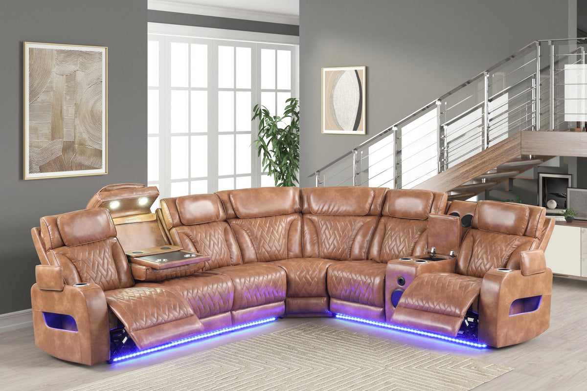 Barcelona Brown Power Reclining Sectional