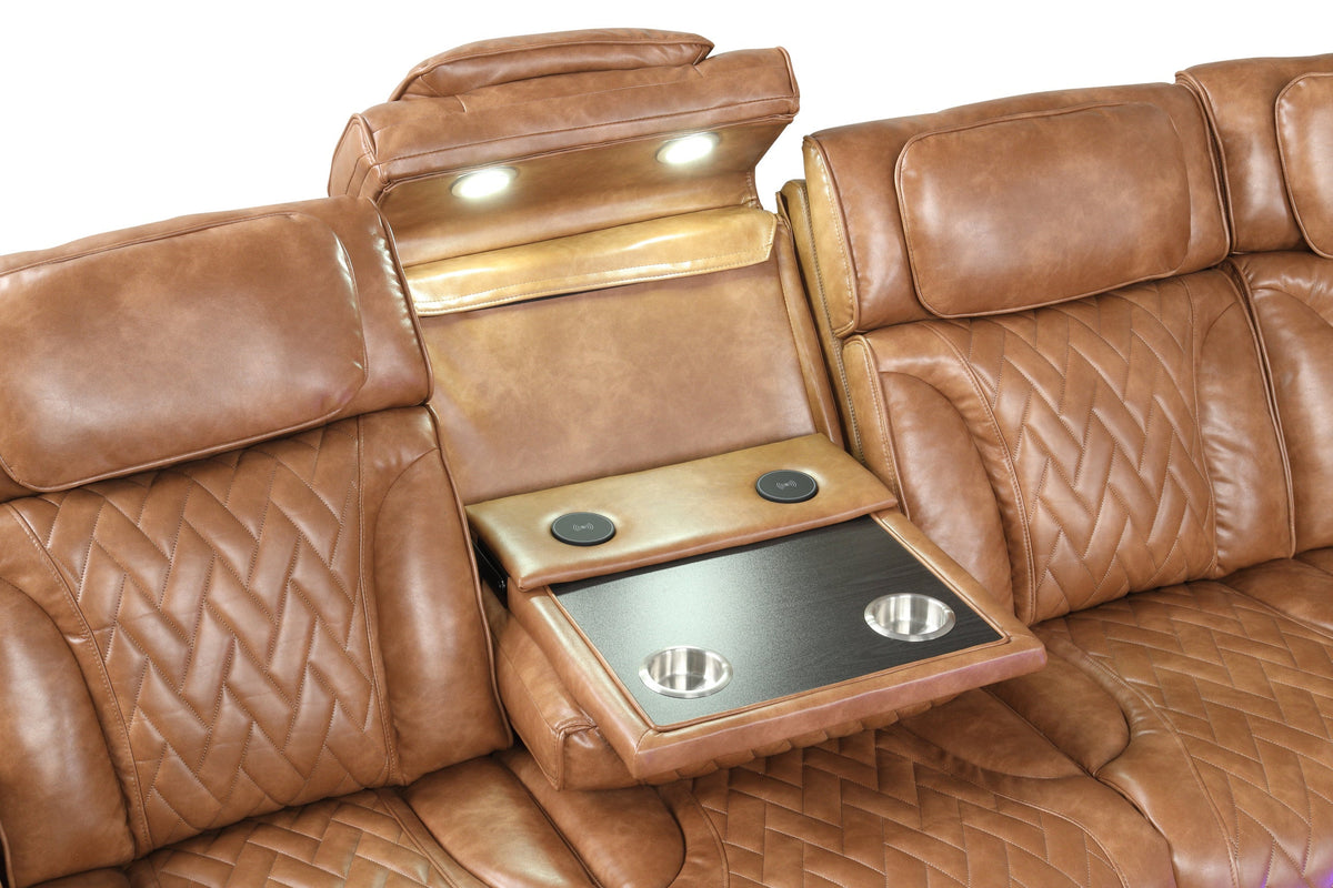 Barcelona Brown Power Reclining Sectional