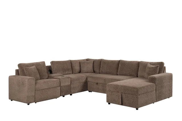 Hunter Mocha Sectional (W/ Bluetooth Speaker & Pull-Out Bed)