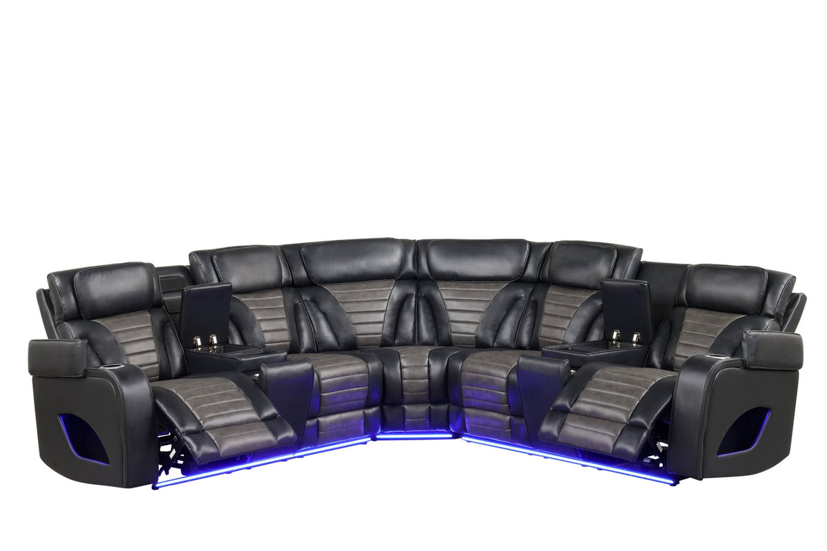 Ibiza Noir Power Reclining Sectional
