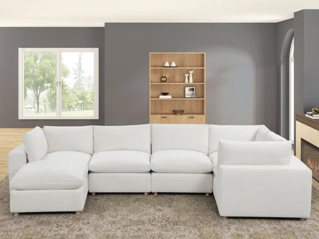 XLCLOUD BEIGE2 Sectional + Ottoman Set