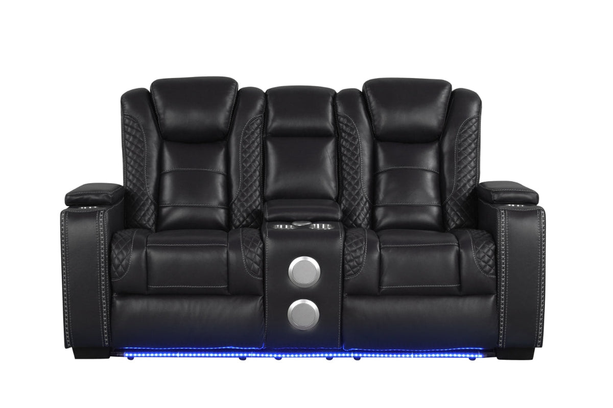 Stefano Black 3-Piece Reclining Living Room Set