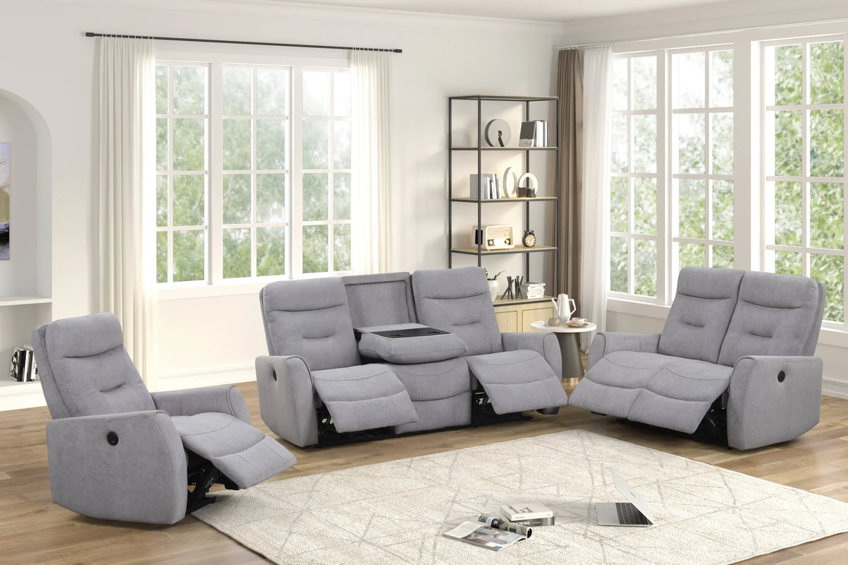 Nina Gray 3-Piece Power Reclining Set