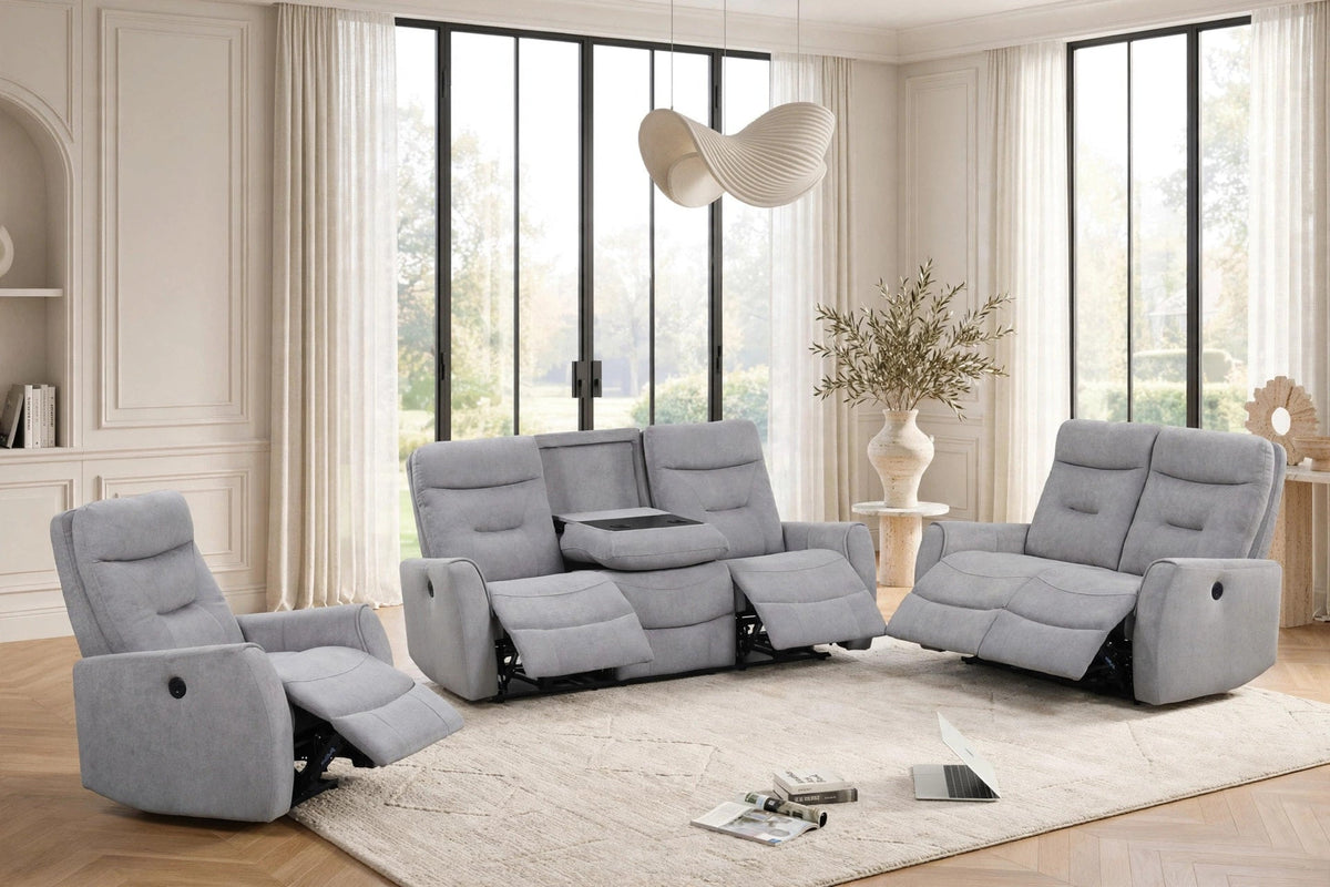 Nina Gray 3-Piece Power Reclining Set