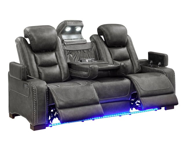 Charcoal Electra Power Reclining Sofa, Loveseat & Chair Set - manufacturer photo